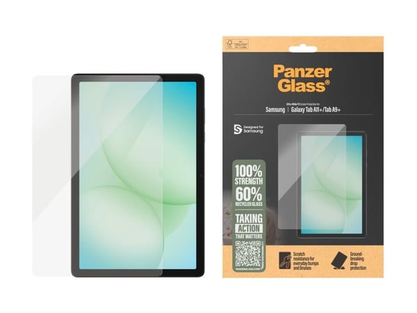 PanzerGlass - Skärmskydd för surfplatta - ultrabred passning - glas - för Samsung Galaxy Tab A11+, Tab A9+