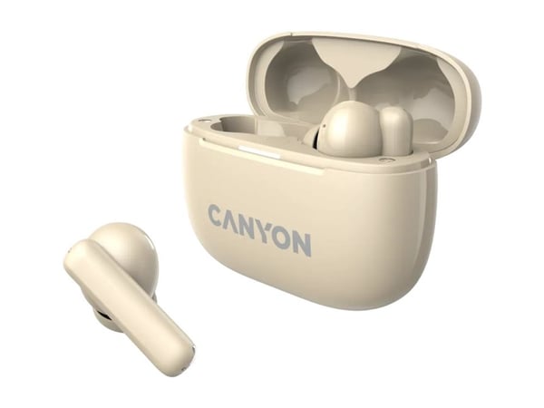 Canyon OnGo 10 - True wireless-hodetelefoner med mikrofon - i øret - Bluetooth - aktiv støydemping - beige