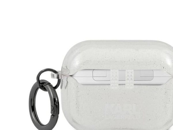 Karl Lagerfeld KLAPUKHGS AirPods Pro-deksel sølv/sølv glitter Karl's Head