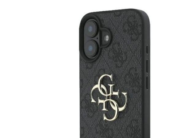 Guess 4G stort logo-deksel til iPhone 16 - sort