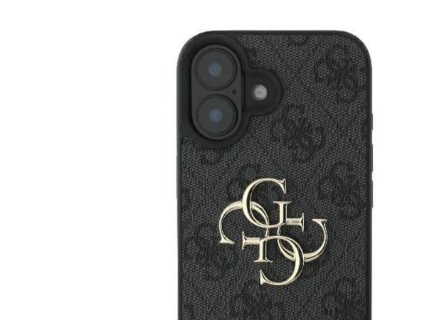 Guess 4G stort logo-deksel til iPhone 16 - sort