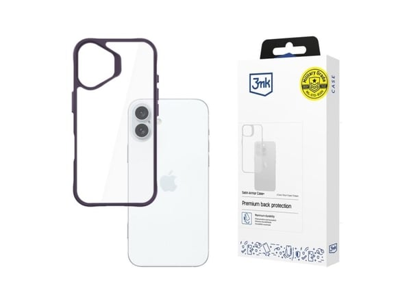 3MK SatinArmor+-deksel for Apple iPhone 16 Plus 6,7" militærklasse