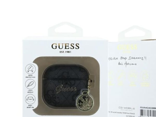 Guess GUA4G4GSMK AirPods 4-deksel svart 4G Charm Collection