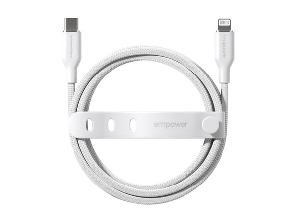empower by PanzerGlass Racing - Lightning-kabel - USB-C hann til Lightning hann - 1.2 m - sølvhvit - Hurtiglading opptil 60W