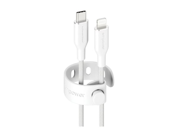 empower by PanzerGlass Racing - Lightning-kabel - USB-C hann til Lightning hann - 1.2 m - sølvhvit - Hurtiglading opptil 60W