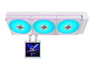 Lian Li Hydroshift II LCD-S 360 CL - Kylsystem med vätska till processorn - (för: LGA1700, LGA1851, AM4, AM5) - 120 mm - vit