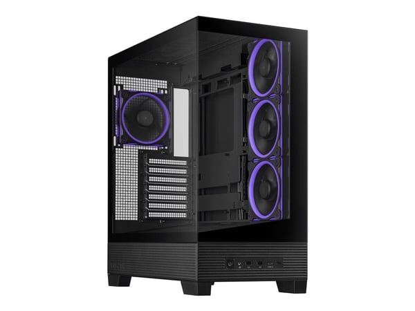 ASUS A23 PLUS - Mid tower - ATX - genomskinlig sidopanel (härdat glas) - ingen strömförsörjning (ATX) - svart - USB/ljud