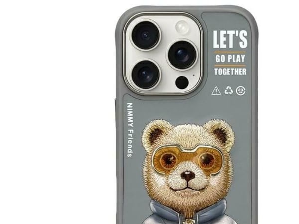 Nimmy iPhone 16 Pro 6.3" case gray/grey Cool&Cute 2.0 Bear