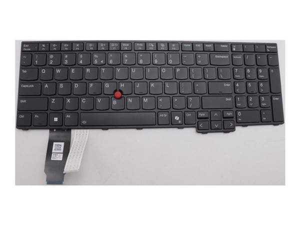 Chicony - Erstatningstastatur for bærbar PC - med Trackpoint - bakbelysning - QWERTY - USA med eurosymbol - svart - FRU - for ThinkPad L16 Gen 1 21...