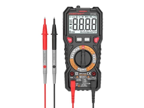 Habotest HT118C digitalt multimeter med lommelykt, True RMS, NCV, batteritesting
