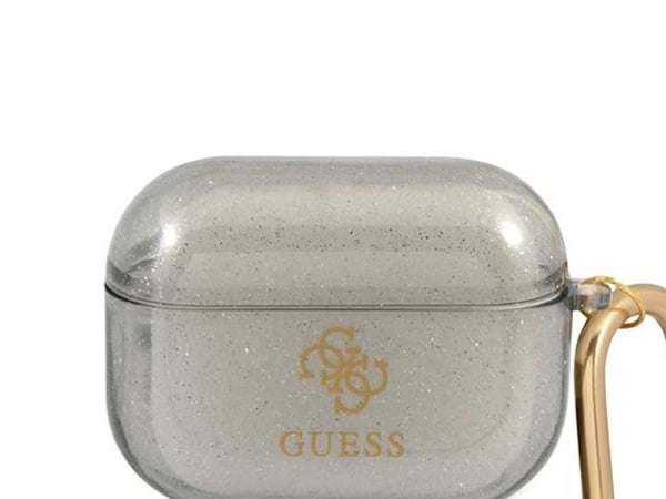 Guess GUAPUCG4GK AirPods Pro-skal - svart / svart glitter (Juodas GLITTER COLLECTION)