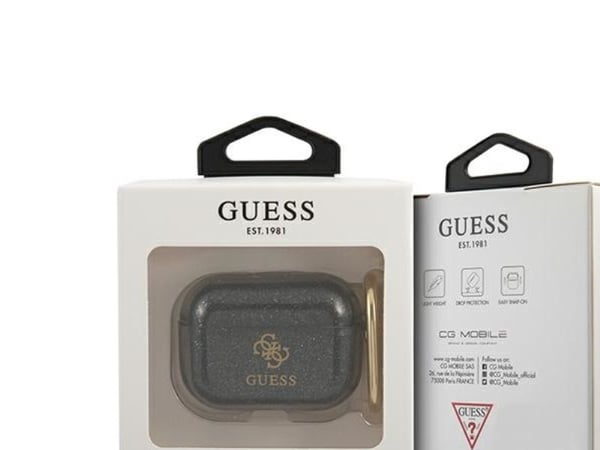 Guess GUAPUCG4GK AirPods Pro-skal - svart / svart glitter (Juodas GLITTER COLLECTION)
