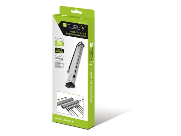 Techly IUSB31C-DOCK9HPD, universal, USB typ C, silver