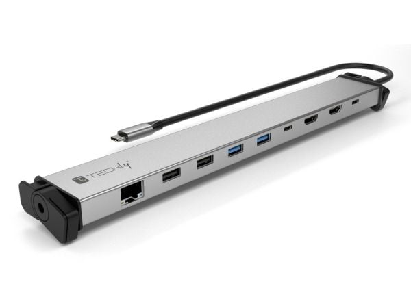 Techly IUSB31C-DOCK9HPD, universal, USB typ C, silver