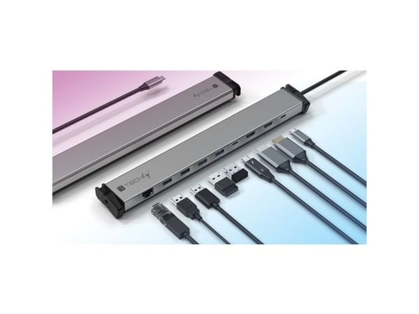 Techly IUSB31C-DOCK9HPD, universal, USB typ C, silver