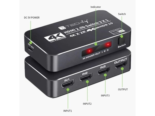 Techly IDATA HDMI2-4K3160B, HDMI, 2.0b, Micro-USB, Svart, 60 Hz, 480i, 480p, 576i, 576p, 720p, 1080p