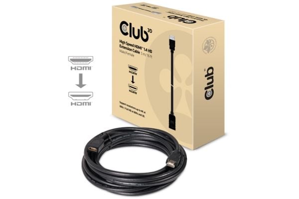 Club 3D - HDMI-forlengelseskabel - HDMI hann til HDMI hunn - 5 m - 4K-støtte