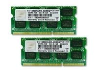G.Skill SQ Series - DDR3 - sett - 4 GB: 2 x 2 GB - SO DIMM 204-pin - 1600 MHz / PC3-12800 - CL9 - 1.5 V - ikke-bufret - ikke-ECC