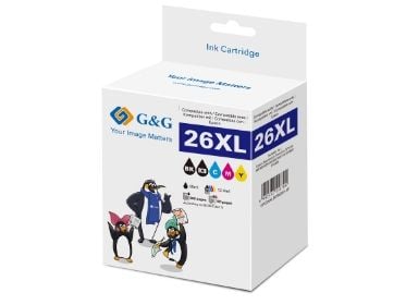 G&G NP5-E-2621/2631-5, Høyt (XL) utbytte, Svart, Cyan, Fiolblå, Gult, 30,8 ml, 34,8 ml, 1 stykker, 1294 sider