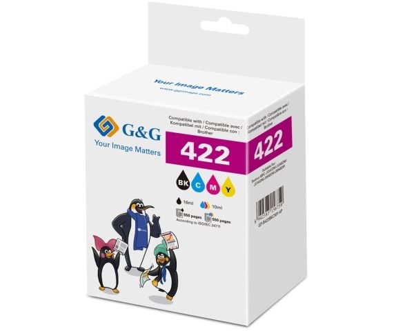 G&amp;G Ink Combo Pack yhteensopiva GP-B422BKCMY-4P
