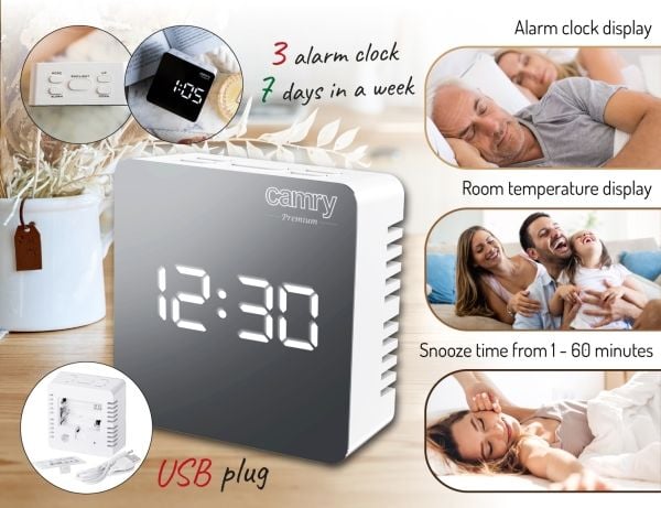 Camry | Alarm Clock | CR 1150w | Alarm function | White