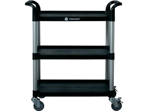 TOOLCRAFT 88 70 91 Servicevagn Aluminium, plast Färg:Aluminium (naturlig), svart