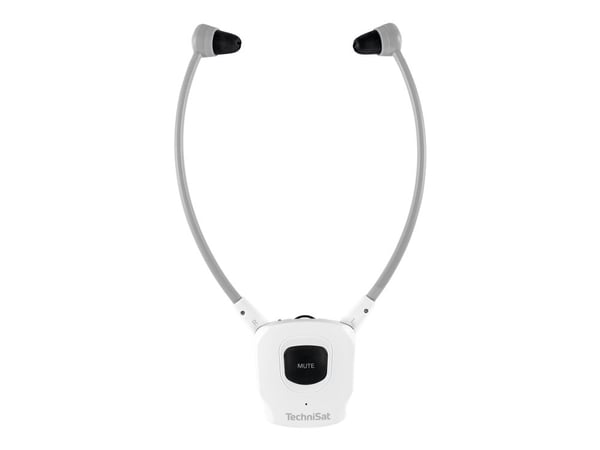 TechniSat StereoMan ISI 3 - Hodetelefoner med mikrofon - hakestropp - 2,4 GHz - trådløs - hvit