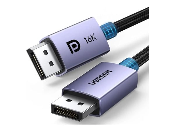 Ugreen - DisplayPort-kabel - DisplayPort (hann) til DisplayPort (hann) - DisplayPort 2.1 - 1 m - 16k30Hz support, 8K240Hz support, HDR-støtte