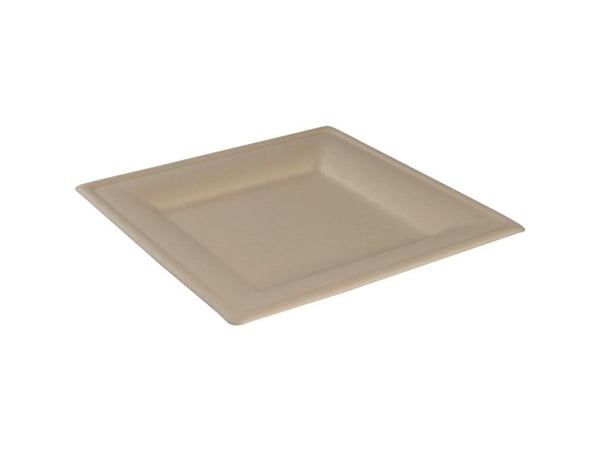 Fibertallerken, ABENA Gastro, 26x26x1,9cm, nature, sukkerrør - (10 stk.)