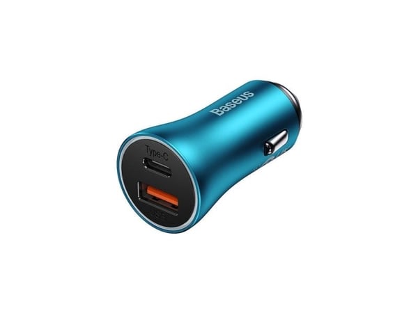 Baseus Golden Contactor Max autolaturi, USB + USB-C, 60W (sininen)