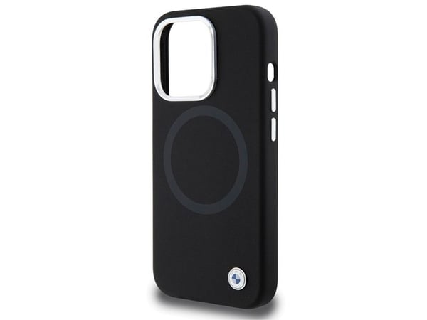 BMW Signature flytande silikon MagSafe-skal till iPhone 15 Pro - svart