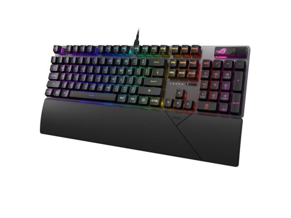 ASUS ROG Strix Scope II RX - Tastatur - 100% - full størrelse - bakgrunnsbelyst - USB - tastkontakt: ROG RX RED optisk mekanisk - sort