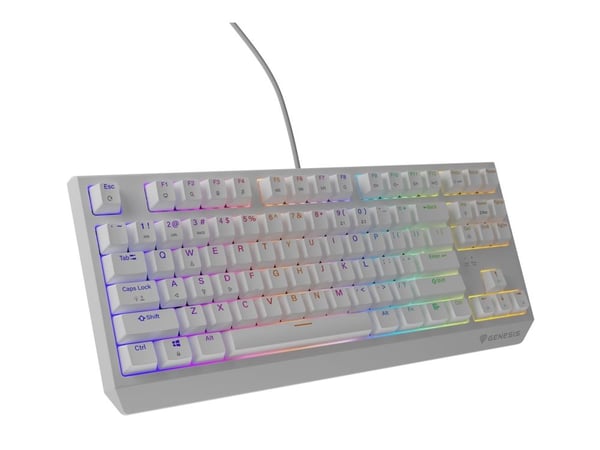 Genesis Thor 230 TKL - Tastatur - 80% - TKL - bakgrunnsbelyst - USB - QWERTY - USA - tastsvitsj: Outemu Brown - hvit