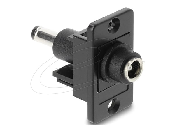 Delock - Monteringsplate - strøm DC-kontakt 5,5 mm (ID: 2,5 mm) - svart