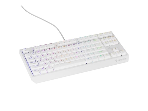 Genesis Thor 230 TKL - Tastatur - 80% - TKL - bakgrunnsbelyst - USB - QWERTY - USA - tastsvitsj: Outemu Brown - hvit
