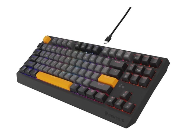 Genesis Thor 230 TKL - Tastatur - 80% - TKL - bakgrunnsbelyst - USB - QWERTY - USA - tastsvitsj: Outemu Red - anchor gray negative