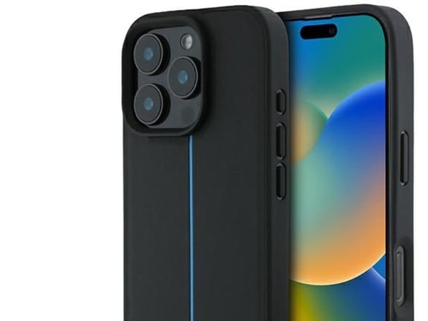 Mercedes MB Blue Line iPhone 16 Pro etui i lær med MagSafe - svart