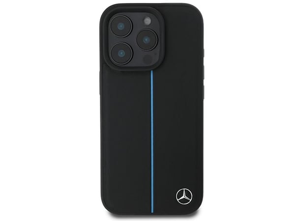 Mercedes MB Blue Line iPhone 16 Pro etui i lær med MagSafe - svart