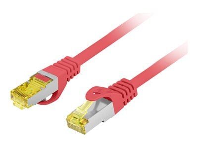 Lanberg S/FTP cat.6A patchcord 3m LSZH CU fluke läpäissyt punainen