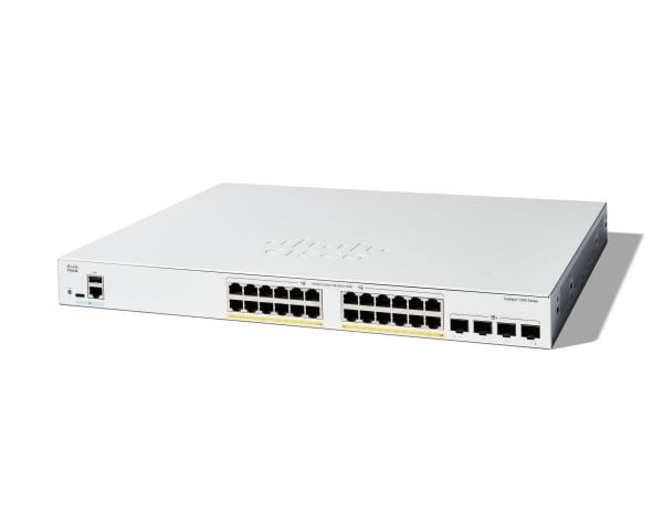 Cisco Catalyst 1300-24FP-4X - Switch - L3 - Styrt - 24 x 10/100/1000 (PoE+) + 4 x 10 Gigabit SFP+ - rackmonterbar - PoE+ (375 W) - gjenfabrikert