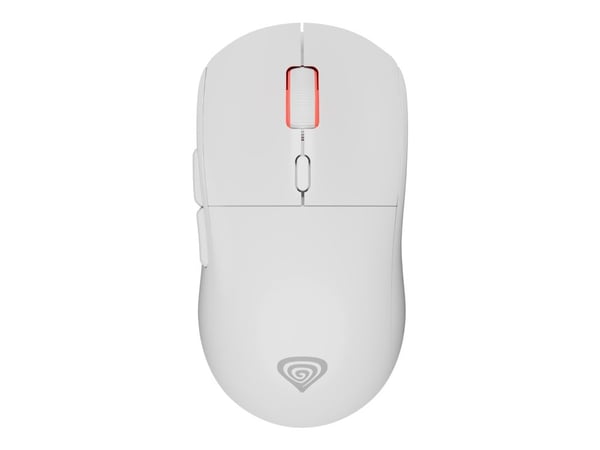 Genesis Zircon XIII Custom - Mus - optisk - 7 knapper - kablet, trådløs - USB-C, 2.4 GHz, USB-A - USB trådløs mottaker - hvit - hengeboks