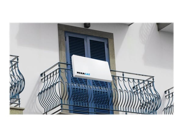 Megasat Profi-Line D1 - Antenne - flat, parabolic - TV - 33 dBi (for 12.75 GHz) - Enkel LNB - kan monteres på vegg, mast, vindu