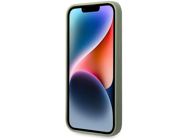 Guess hardt deksel til iPhone 14 Pro Max 6,7 GUHMP14XSBPLA khaki – Liquid Silicone Logo Plate MagSafe