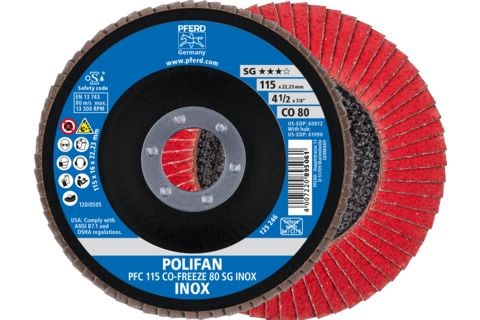 PFERD 67711580, Lamellskive, Nedsenket senter, Rustfritt stål, Alle merker, 2,22 cm, 11,5 cm