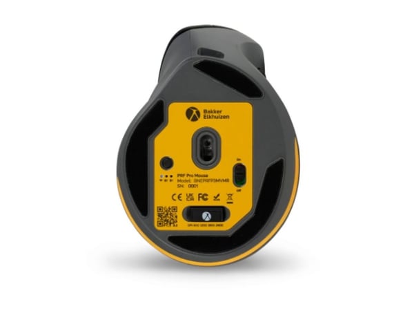 BakkerElkhuizen PRF Pro - Vertikal mus - ergonomisk - høyrehendt - optisk - 8 knapper - trådløs, kablet - 2.4 GHz, USB-C, Bluetooth 5.2 - mørk grå,...