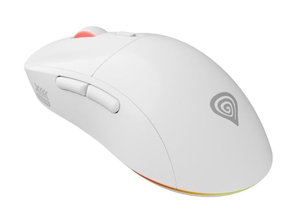 Genesis Zircon XIII Custom - Mus - optisk - 7 knapper - kablet, trådløs - USB-C, 2.4 GHz, USB-A - USB trådløs mottaker - hvit - hengeboks
