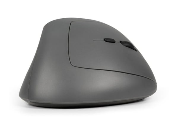 BakkerElkhuizen MidWay - Vertikal mus - ergonomisk - høyrehendt - optisk - 7 knapper - trådløs, kablet - 2.4 GHz, USB-C, Bluetooth 5.2 - mørk grå, ...