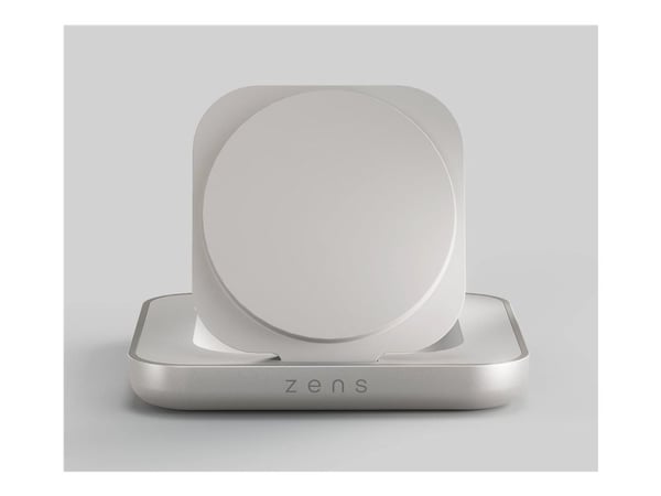 ZENS Nightstand Charger - Trådløst ladestativ - magnetisk + AC-strømadapter - 15 watt - hvit
