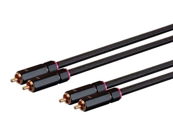 Monoprice Onix Series, 2 x RCA, Hankjønn, 2 x RCA, Hankjønn, 1,8 m, Svart