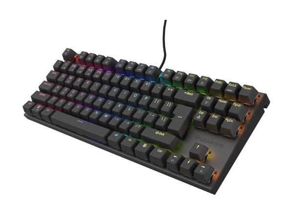 Genesis Thor 303 - Tastatur - driftsutskiftbar - 80% - TKL - med LED-indikator - bakgrunnsbelyst - USB - QWERTY - USA - tastsvitsj: Outemu Brown - ...